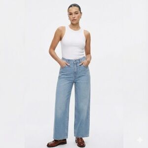 Frame Light Wash Wide Leg Palazzo Jeans High Rise 31